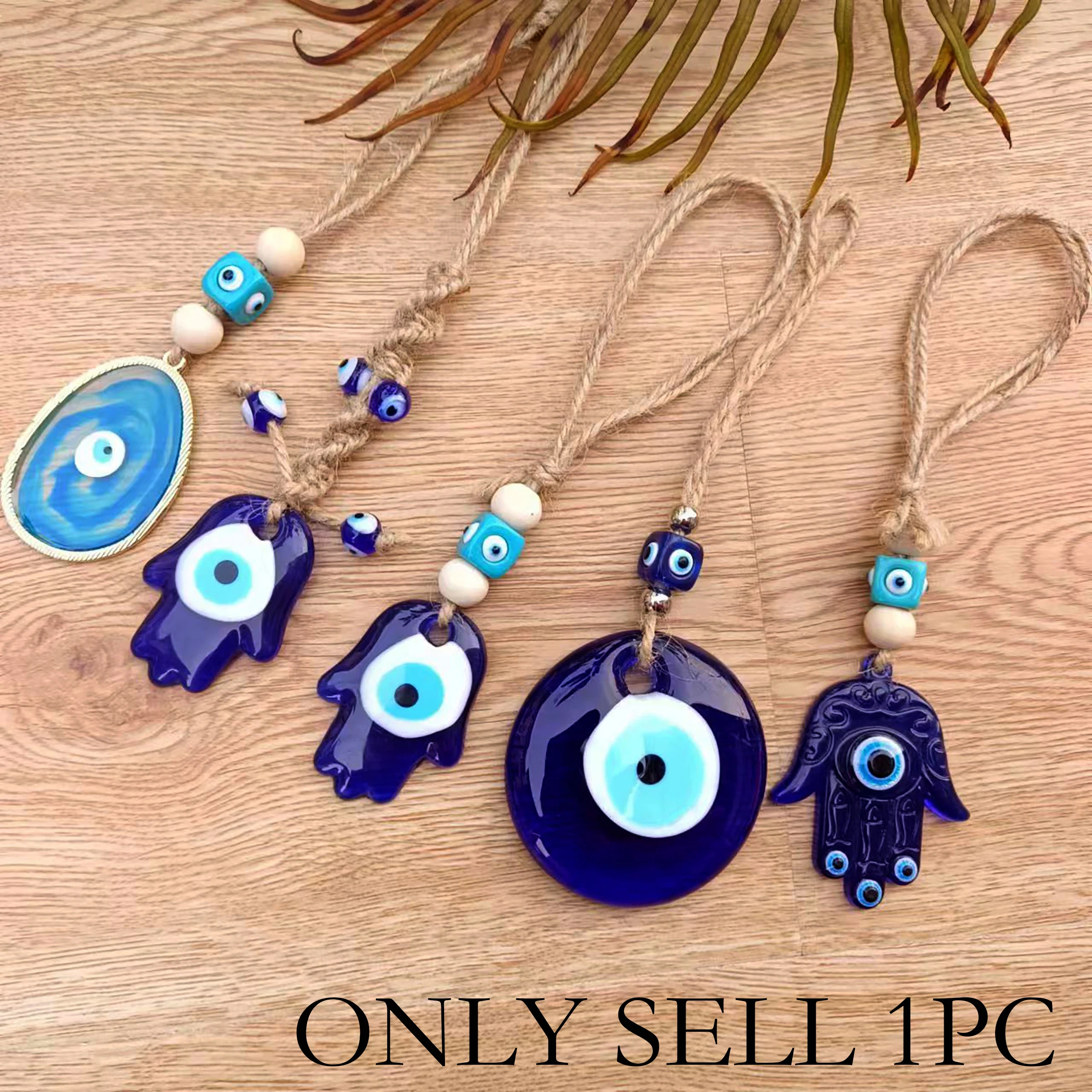 Evil Eye Design Hanging Decor, 1 Count Braided Decorative Pendant, Wall Hanging Decor for Home Living Room Bedroom, Car Decor