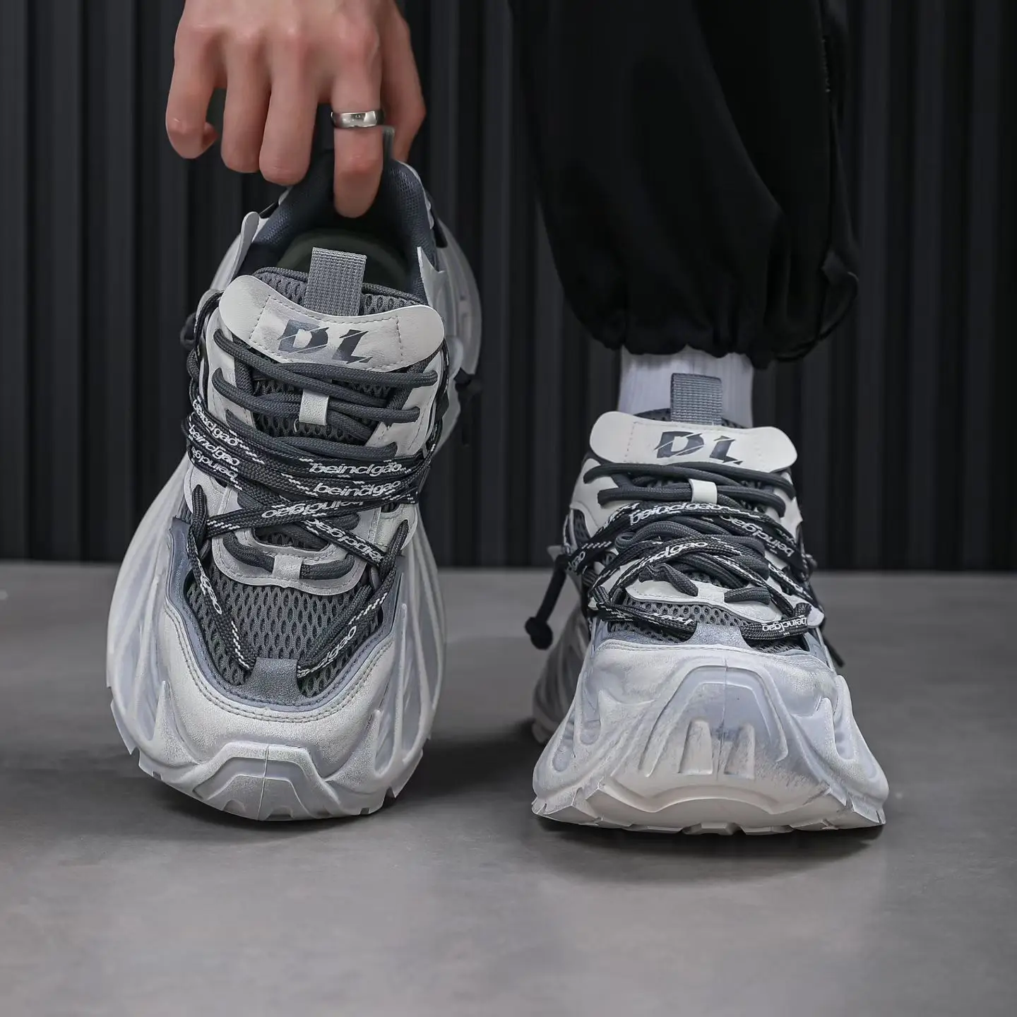 Imagen 3: Men's Colour Block Chunky Sneakers All Day Comfort Casual Walking Trainers
