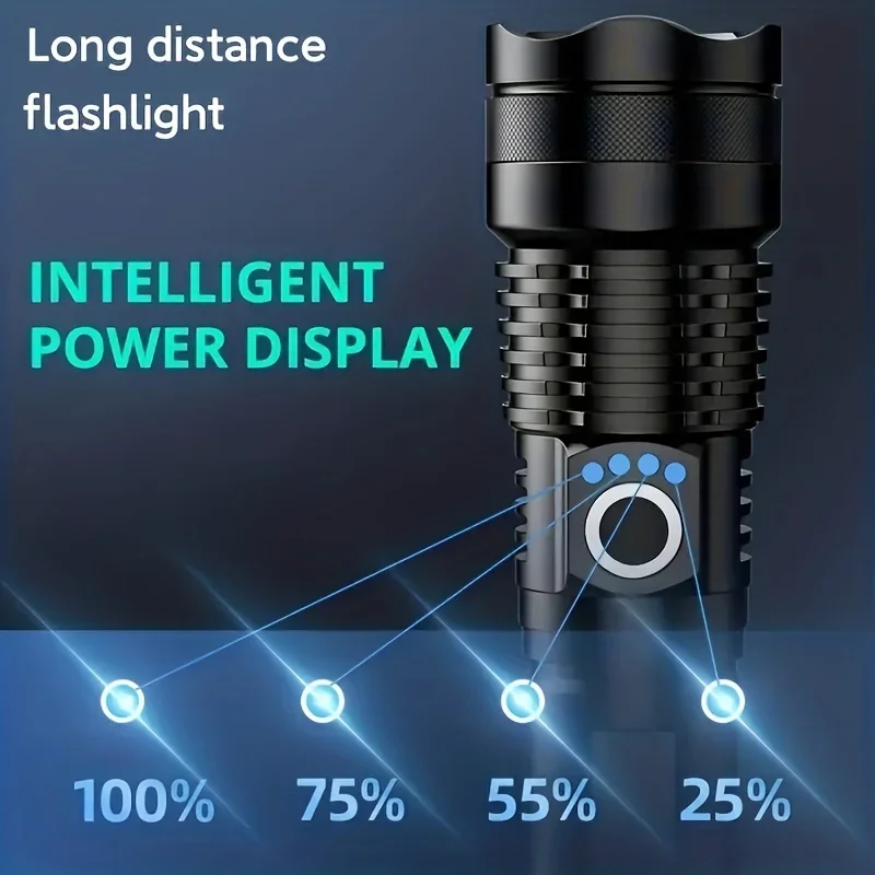 High Power Led Flashlights Long Shot Zoom Super Bright Flashlight Led USB Rechargeable Very Strong Led Flashlight For Camping