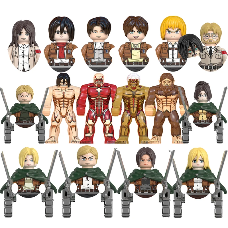 Mini Action Figures Building Blocks Brinquedos, Attack on Titan Bricks, Presentes Ymir, Coleção DIY, Educacional, Minifiguras