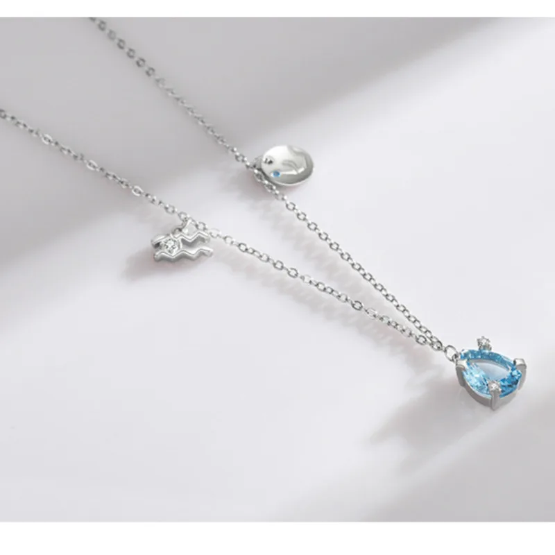 

Колье GL S925 из чистого серебра с изображением знака зодиака Водолей, очень креативное и оригинальное, подчеркивающее индивидуальный стиль.