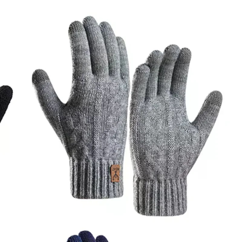 

1 пара теплых перчаток, осенне-зимние перчатки для мужчин, морозостойкие теплые перчатки, велосипедные перчатки с полным пальцем и сенсорным экраном, подарки