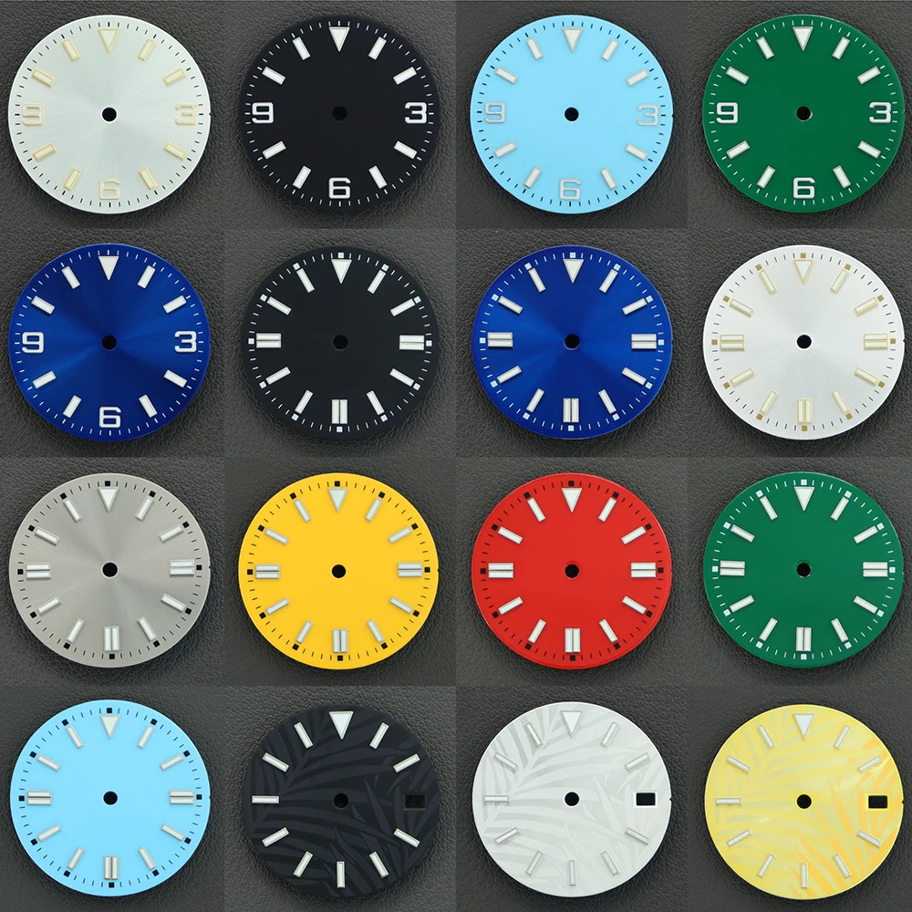 

NH35 28,5 мм циферблат часов, светящиеся циферблаты, запасные части для Oyster Datejust NH35 NH36 4R35 36, аксессуары для часов с механизмом, циферблаты