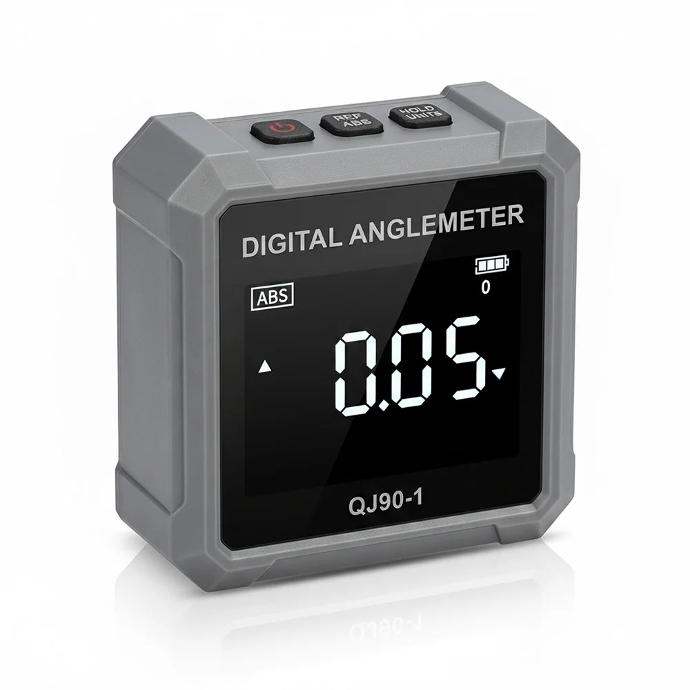 

QJ90 Digital Inclinometer 0.05° Precision Tilt Gauge 4x90° 75g Lightweight Portable Slope Meter for Relative Measurem