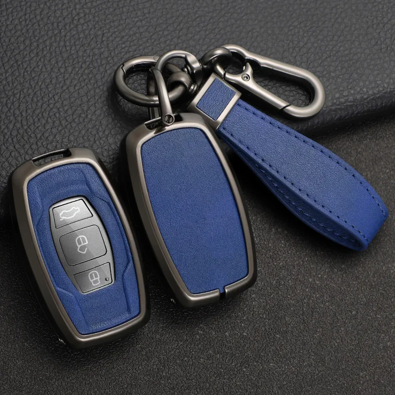 

Кожаный чехол для автомобильных ключей из цинкового сплава, полная защита для BYD Atto 3 Han EV Song Qin Pro Tang DM 2018-2022, аксессуары в виде ракушки