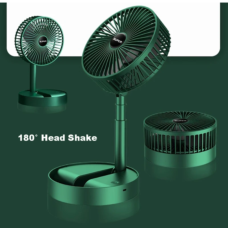 USB Desk Fan 3 Speed Adjustable Desktop Table Fan with Strong Wind Quiet Operation Kipas USB Rechageable Oscillating Desk Fan