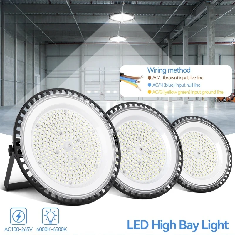 

LED Industrial Light High Bay Light High Brightness Warehouse Lamp 100W 150W 200W 300W with Safety Ropes Brackets