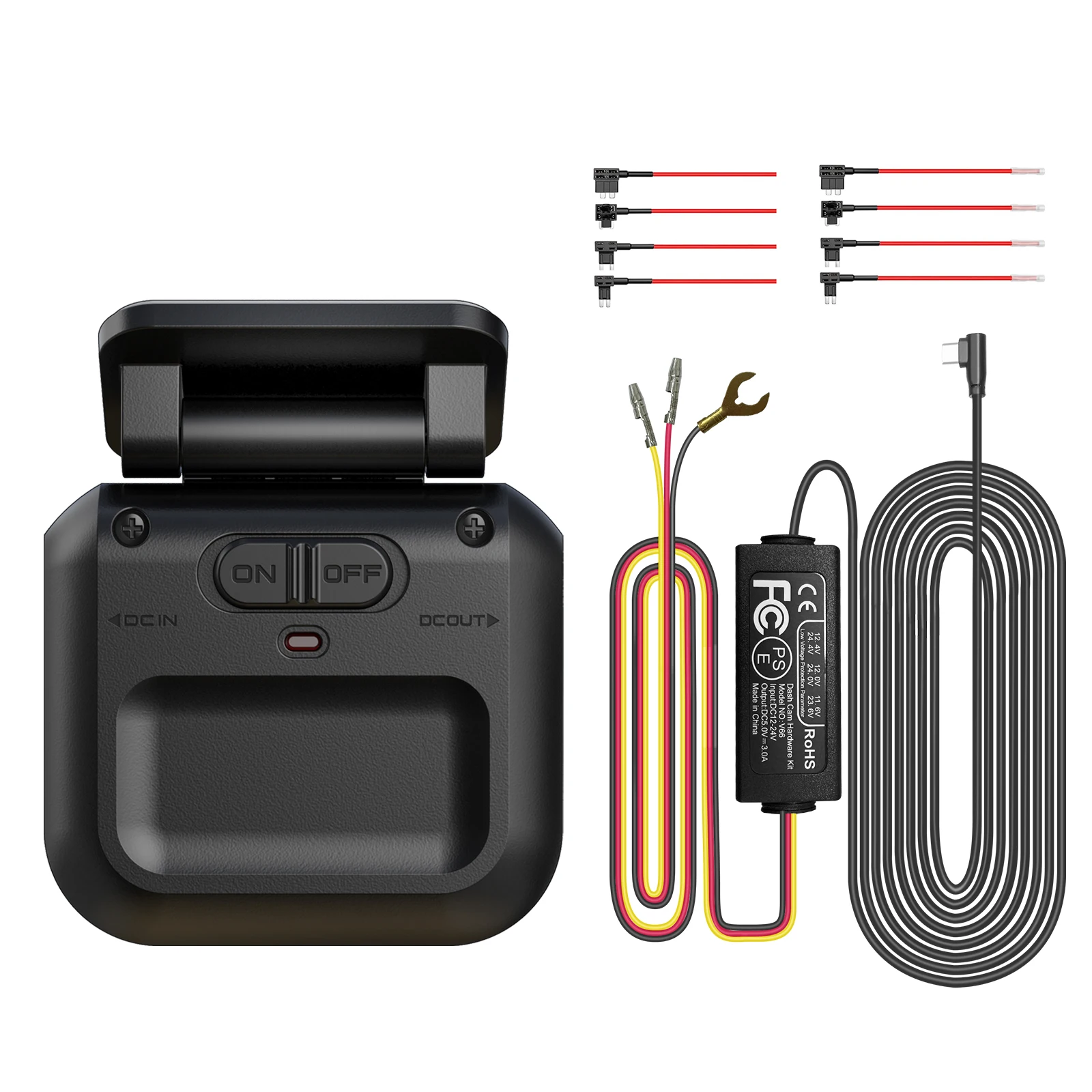 HUPEJOS Type-C Hardwire Kit With Radar Detection,Suitable For Dash Cam With Low Voltage Protection, 24/7 Radar Detection Parking