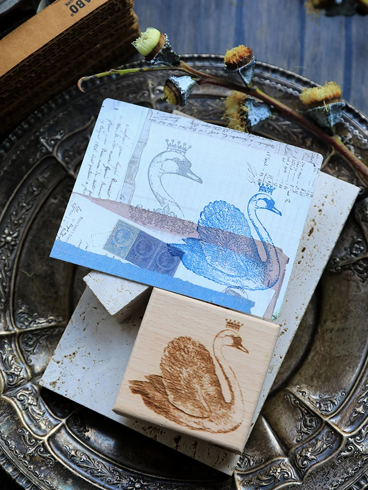 Retro Cocoon-break Become Butterfly Swan Wooden Rubber Stamp DIY Scrapbooking Photo Album Journal Material Wood Seal