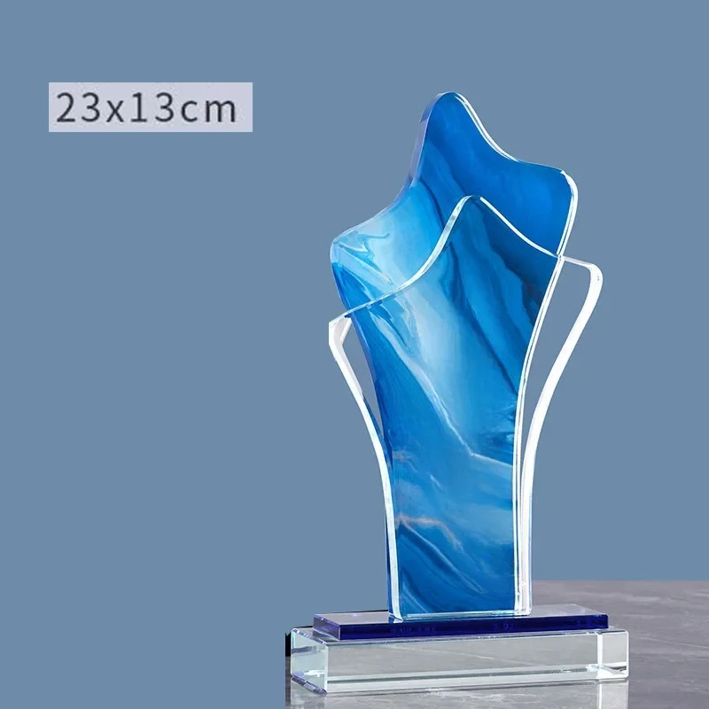 Trophée en cristal personnalisé avec impression couleur créative, récompense pour employé de l'année, médaille de récompense, décoration intérieure, 1 pièce