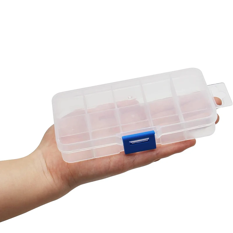 1/5/10pcs Storage Box 10grids Transparent Detachable Compartment Organizers Plastic Storage Case Beads Diamond Container TMZ