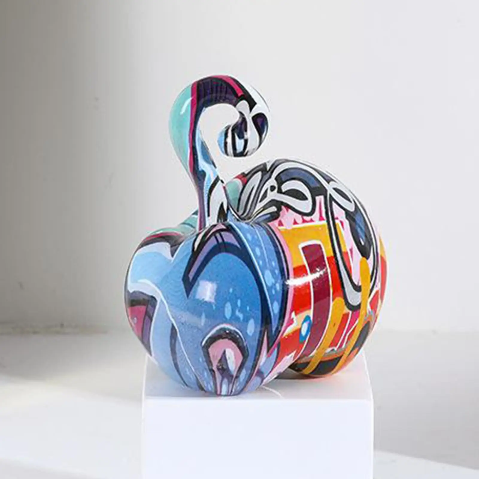 Creative Painted Apple Resin Crafts Ornament Home Entrance Wine TV Cabinet Office Decorations Graffiti Colorful Artwork Figurine