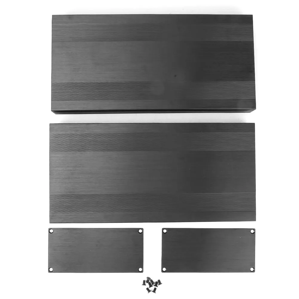 Instrument Project Accessoires Geborsteld Zwart Oxide Split Type Aluminium Koelbehuizing Behuizing Elektronische Box voor Versterker GPS