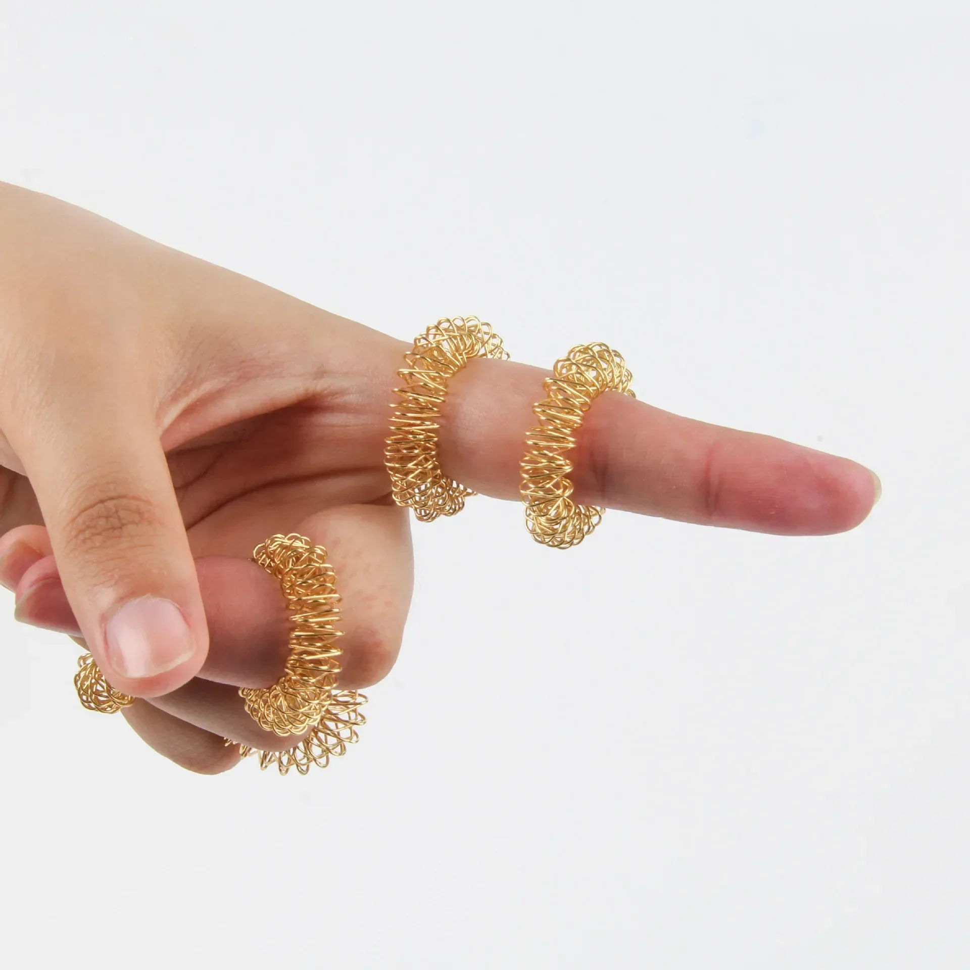 

5Pcs/Lot Mini Finger Massage Ring Acupuncture Eco-friendly Fitness Massager Compression Relaxation Hand Massage Tool