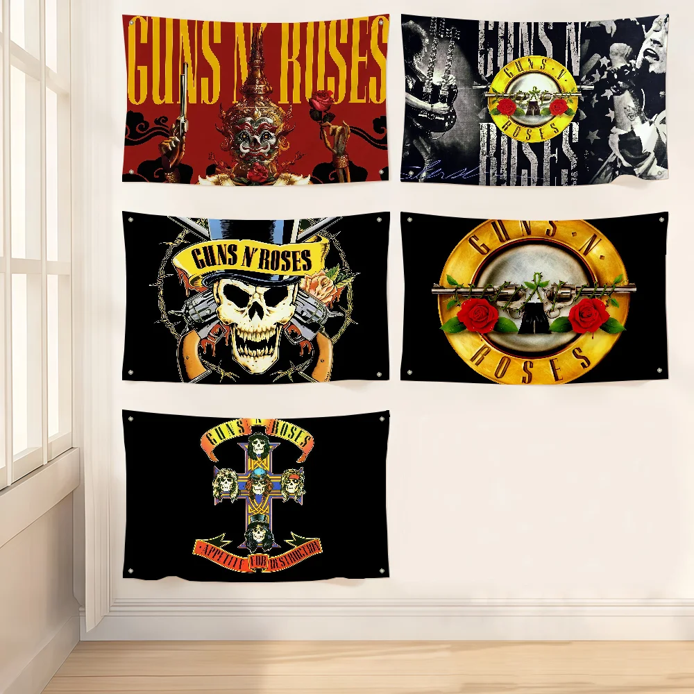 G-Guns N R-Roses Rock Band Flag Art Sci Fi Room Home Decor Wall Mount Home Decor Banner