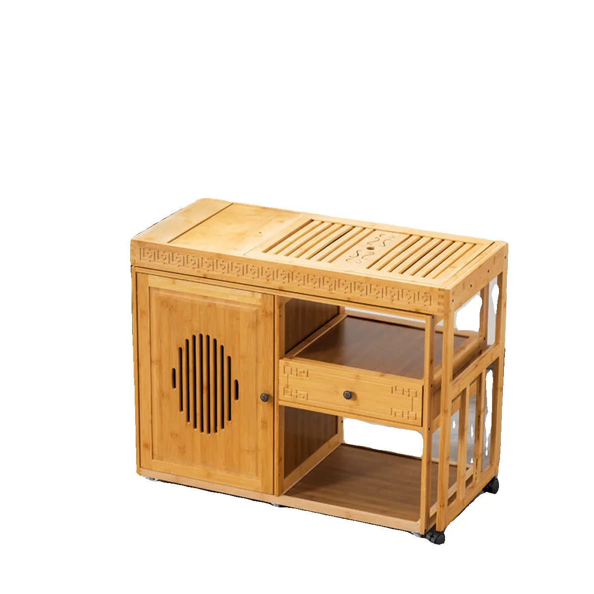 

Balcony removable, household tea table, rotating tea cabinet