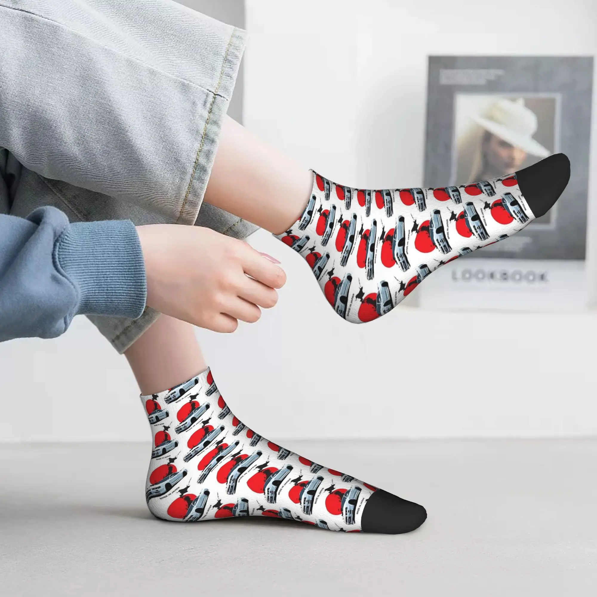 All Seasons Skyline R34 GTR Japan Socks Harajuku Super Soft Crew Socks Fashion Stockings for Men Women Christmas Gifts