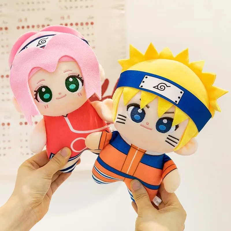 Naruto Anime giocattoli di peluche carino Sasuke Sakura Plushie Kawaii Kakashi roba morbida arredamento della camera delle bambole per il regalo di compleanno