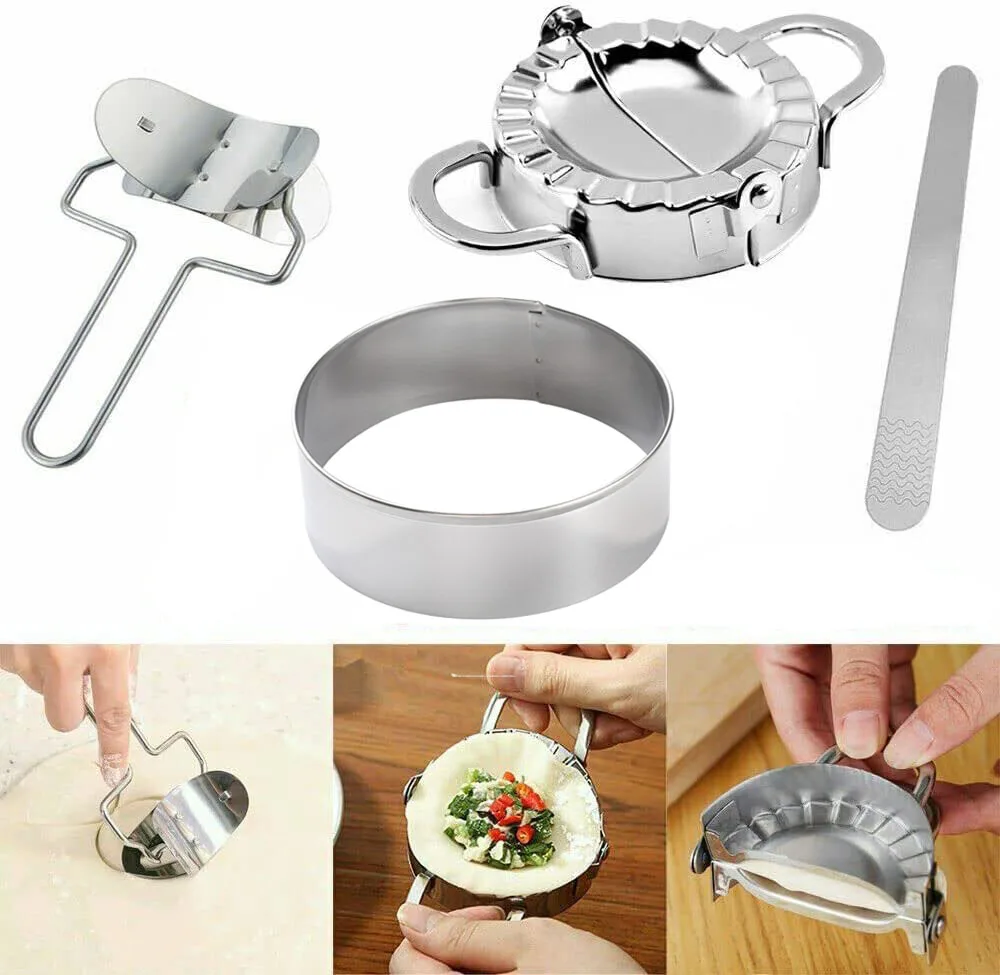 

Dumpling Mould Set DIY Stainless Steel Dumpling Maker Dough Cutter Lazy Must-Ravioli Making Mold Jiaozi Maker Pastry Tool