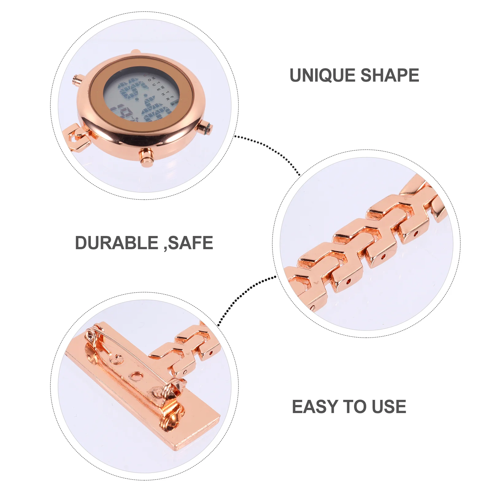 Table d'infirmière adaptée aux enfants, montre électronique, miroir porte-clés robuste, matériaux portables de qualité supérieure, verre de clôture, épinglette