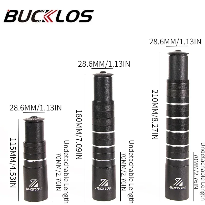 Bucklos 115/180/210mm Stem Extender Bicycle Handlebar Riser Fork Extension Front Fork Riser Adaptor MTB DH Bike Stem Extender