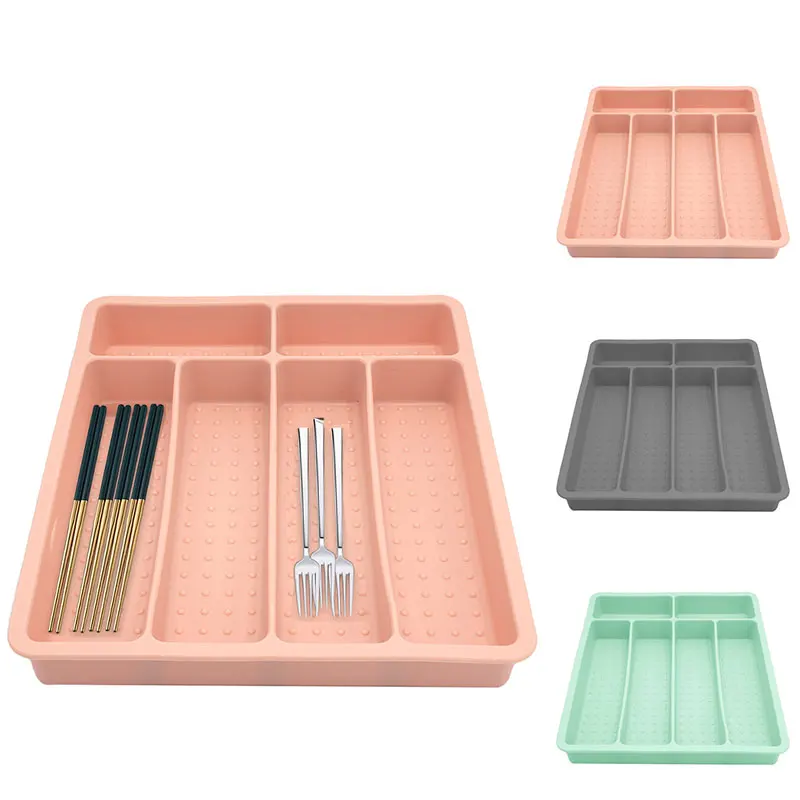 

Большой силиконовый органайзер для ящиков для столового серебра, нескользящий держатель для посуды для кухонных ящиков, прочный лоток для столовых приборов, легко чистится
