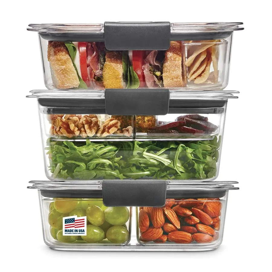 

Brilliance Food Storage Containers, 12 Piece Sandwich and Salad Lunch Kit, Leak-Proof, BPA Free, Clear Tritan Plastic