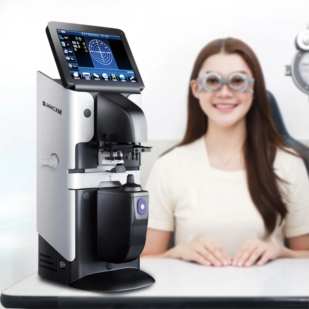 Auto Lensmeter Digital Focimeter with PD UV Printer 5.6''/7'' LCD Touch Screen Lensometer with Suitcase for Optical Measurement