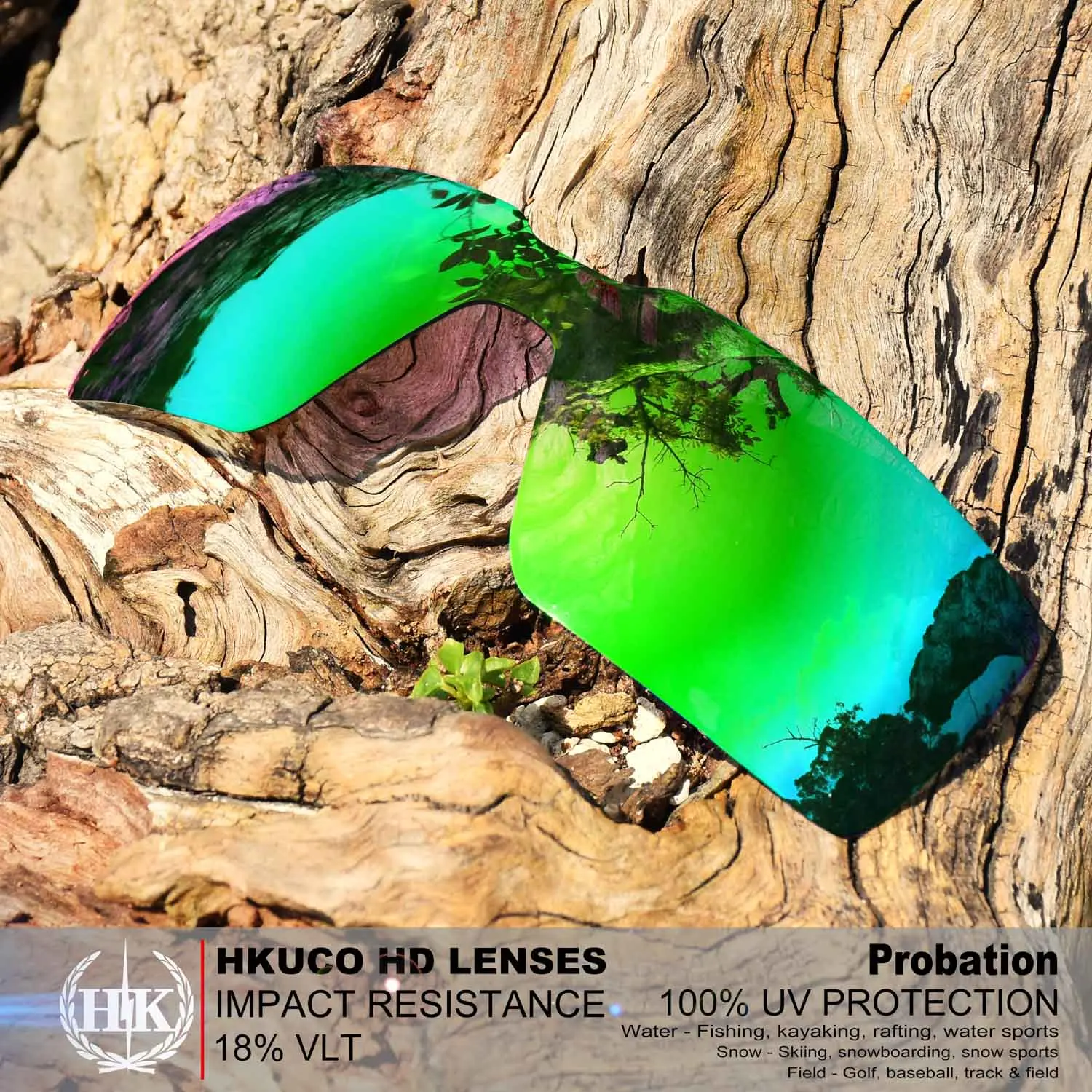 

Мужские сменные линзы Hkuco для солнцезащитных очков Probation Green