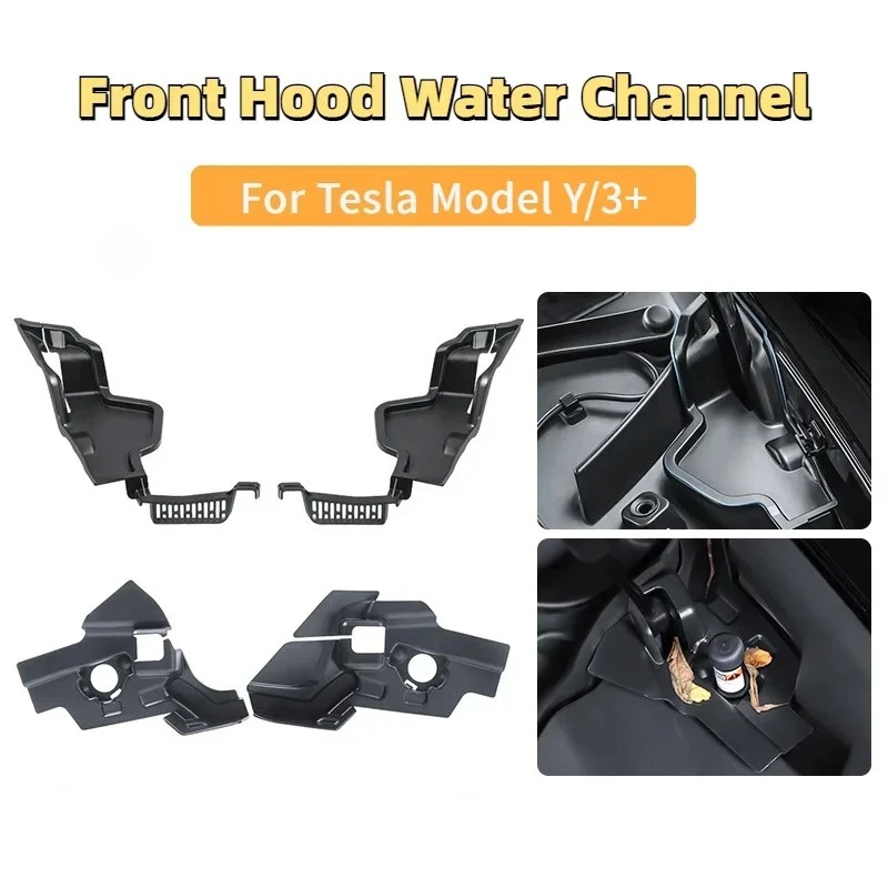 For Tesla Model Y/3+ Highland Front Trunk Water Guide Channel Protective Net Cover Debris Leak Filter Groove Car Accessories