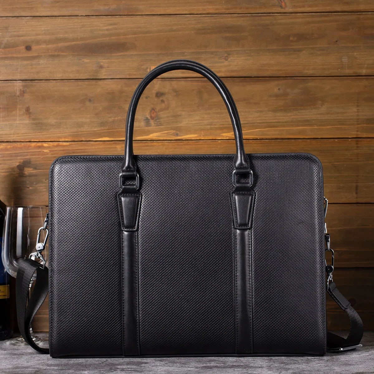 Genuine Leather Combination Lock Handbag For Men, Top Layer Cowhide Computer Business Briefcase, Single Shoulder High-End New