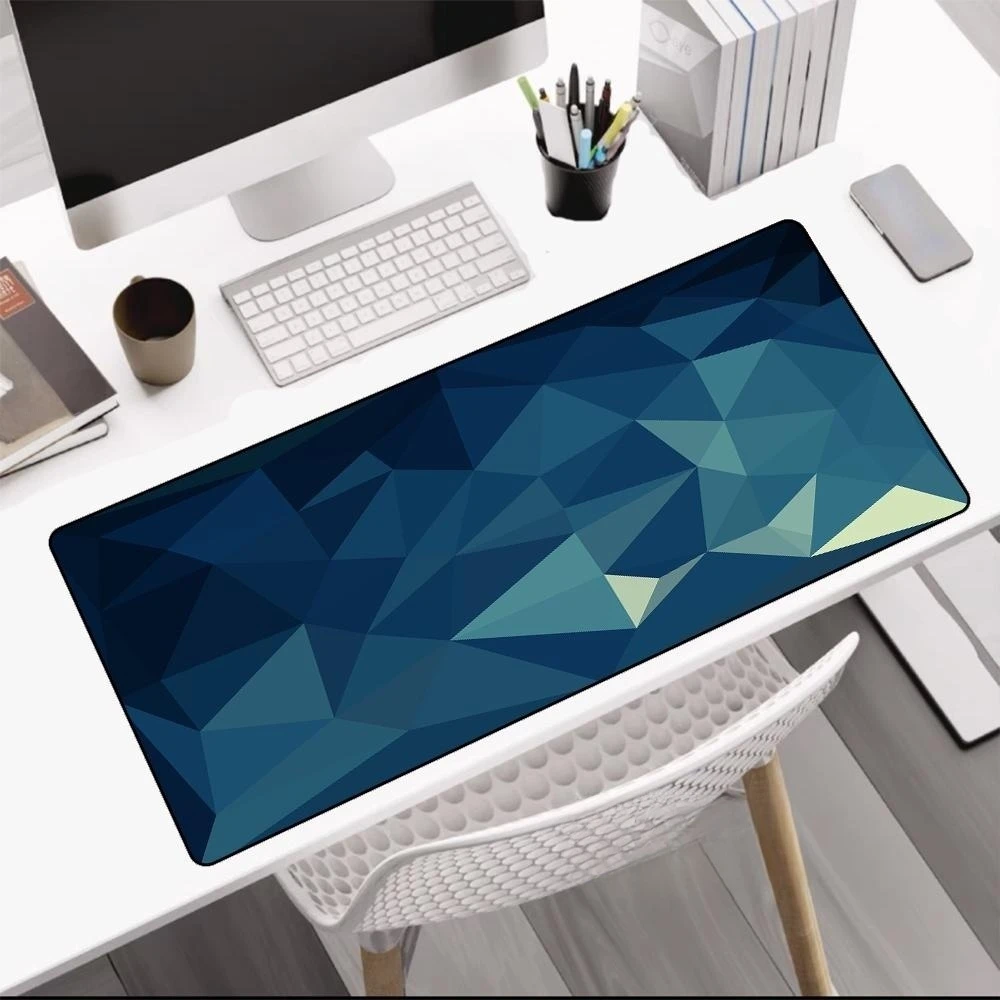 Geometric Triangular Black and White Large Mouse Pad Gaming Desk Mat Accessories Anti-slip Laptop Office Natural Rubber Carpet