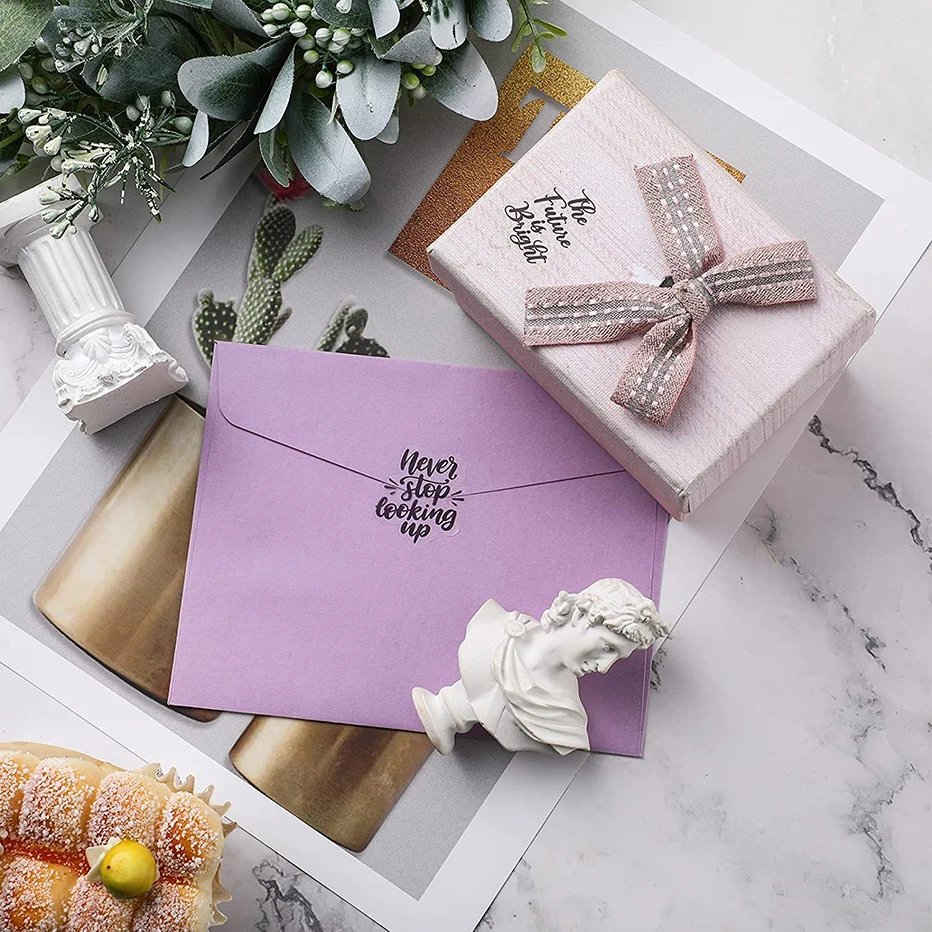 100pcs Gold Envelope Stickers Embossed Heart Seal Stickers for Postcards Invitations Card Gifts Decoration Self Adhesive Sticker
