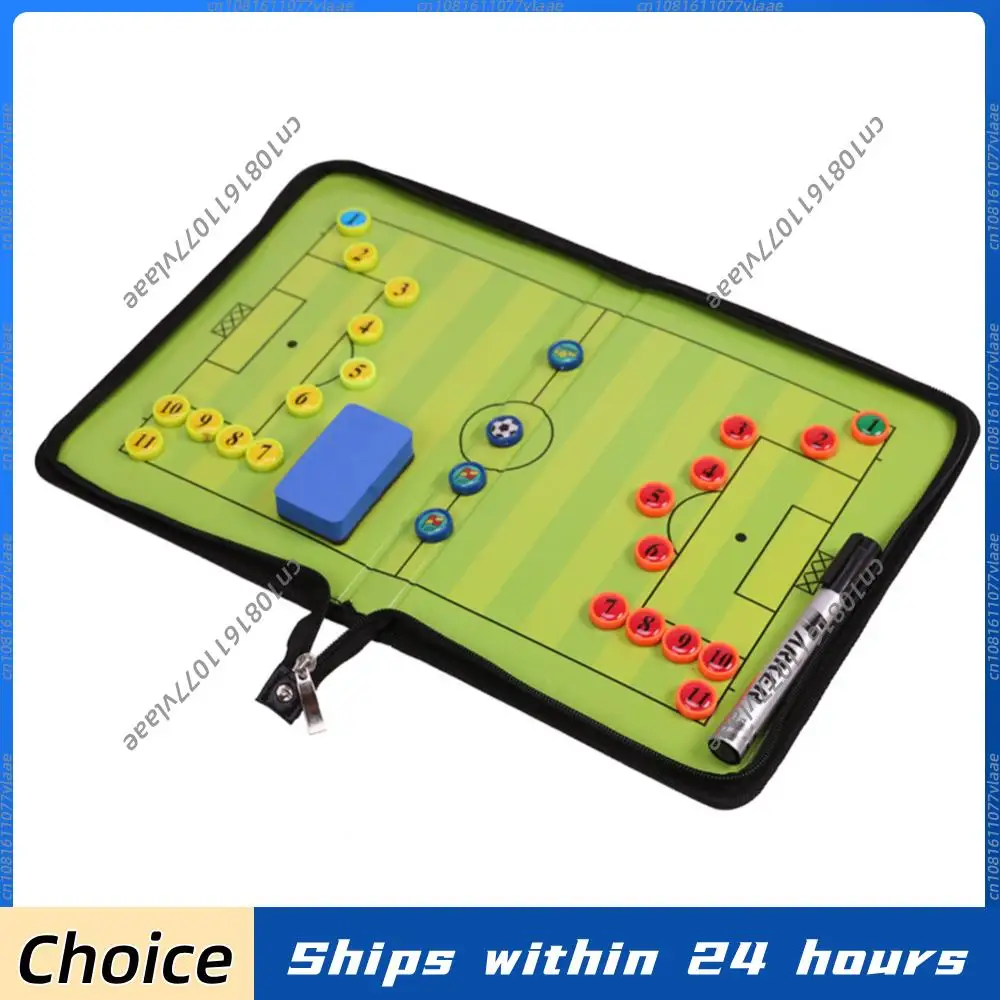 

Football Training Board Foldable Football Coaching Clipboard PU Leather for Match Training Portable Soccer Accessories