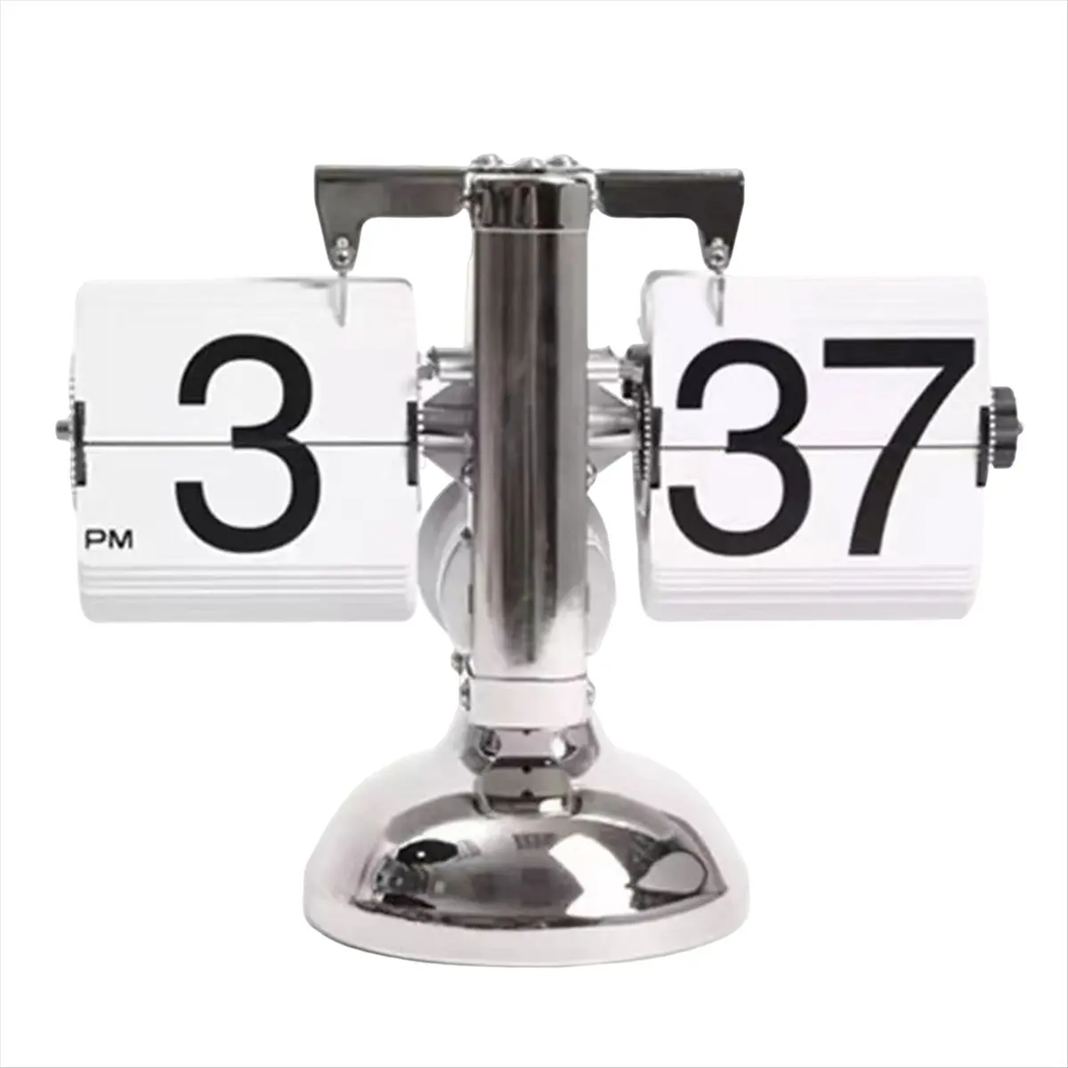 & L72A  Flip Digital Clock -Small Scale Table Clock Retro Flip Clock Flip Internal Gear Operated Quartz Clock One Leg Clock Home