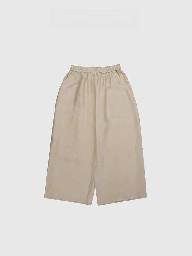 

Повседневные брюки BaAtOne с эластичным поясом, простой крой, свободные, широкие, прямые, летняя коллекция, женские брюки