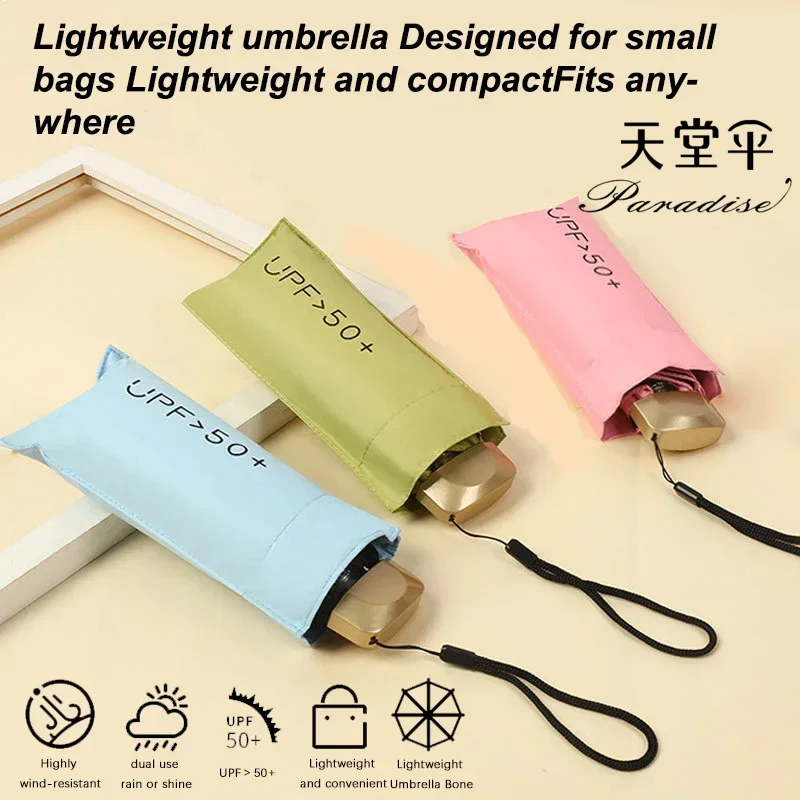 Mini Sun Umbrella Small Pocket Rain Umbrella Vinyl Folding Umbrella UV Ultraviolet Protection Sun Shade Pocket Parasol Capsule