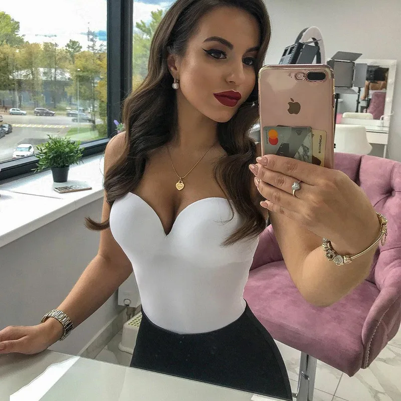 Y2k damska seksowna chusta seksowne body Push Up bez rękawów obcisłe body Streetwear topy jednoczęściowa letnia kamizelka Slim Fit