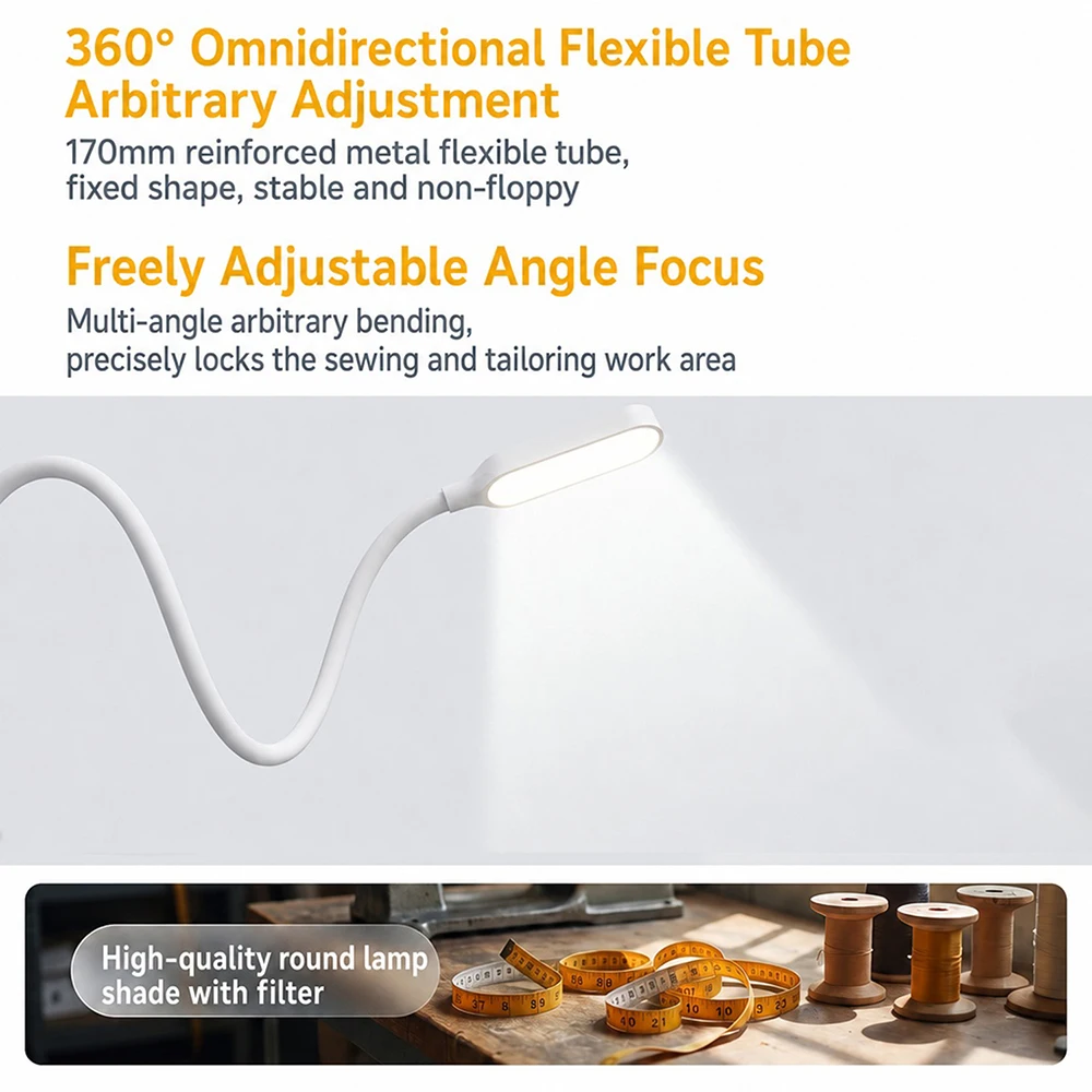 30 LED Sewing Machine Light Foldable Gooseneck Sewing LED Working Light Table Magnetic Base Light For Drill Presses Work Benches