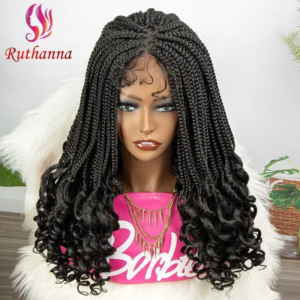 Afro Dreadlocks Braided Lace Front Wig Synthetic Three Cornrow Braided Short Curly Wig For Women Fishbone Braids Fashion Wig