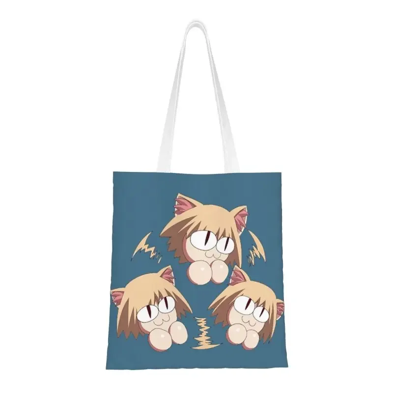 Neco Arc Grocery Shopping Tote Bag Women Funny Anime Animation Tv Canvas Shoulder Shopper Bags Big Capacity Handbag