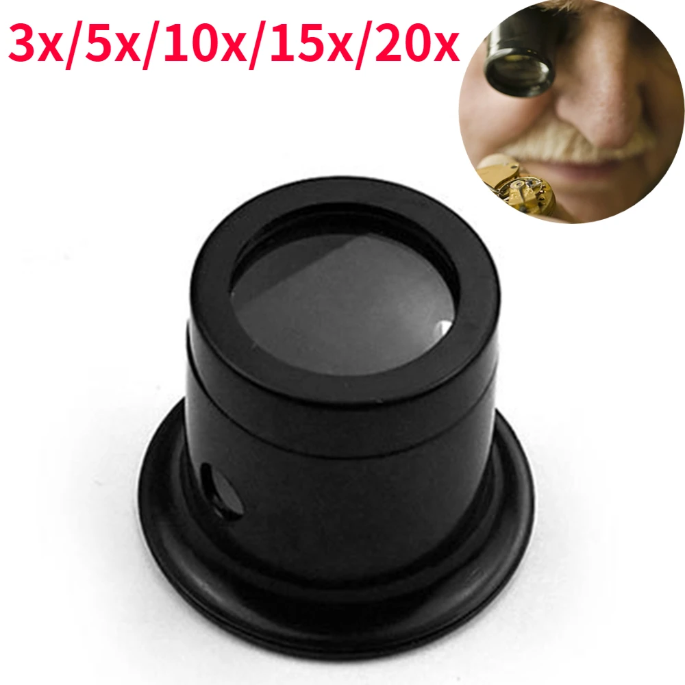 3X 5X 10X 15X 20X Jeweler Watch Magnifier Tools Portable Monocular Magnifying Glass Loupe Lens for Eye Magnifier Len Watchmakers