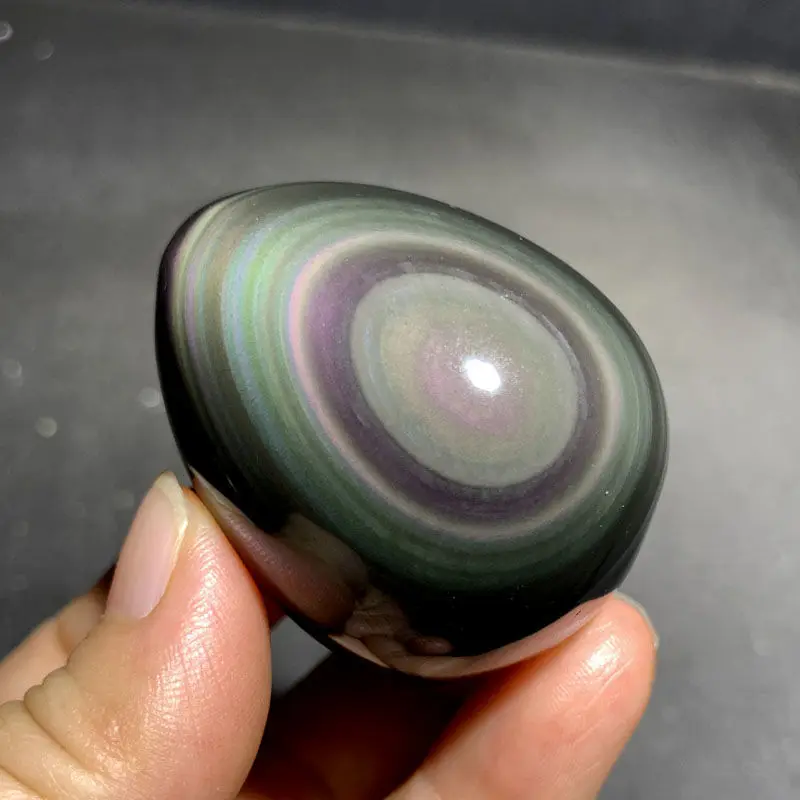 Natural Rainbow Hand Carved Obsidian Yoni Egg for Women Emotional Intelligence Development Mindfulness Meditation Yoga Tools