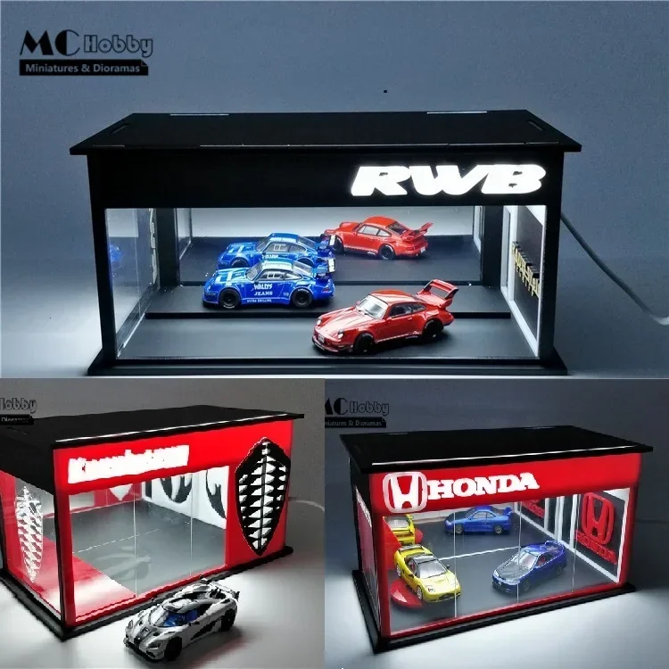 MC Hobby 1:64 Led Lights Diorama Showrooms Garage  RWB