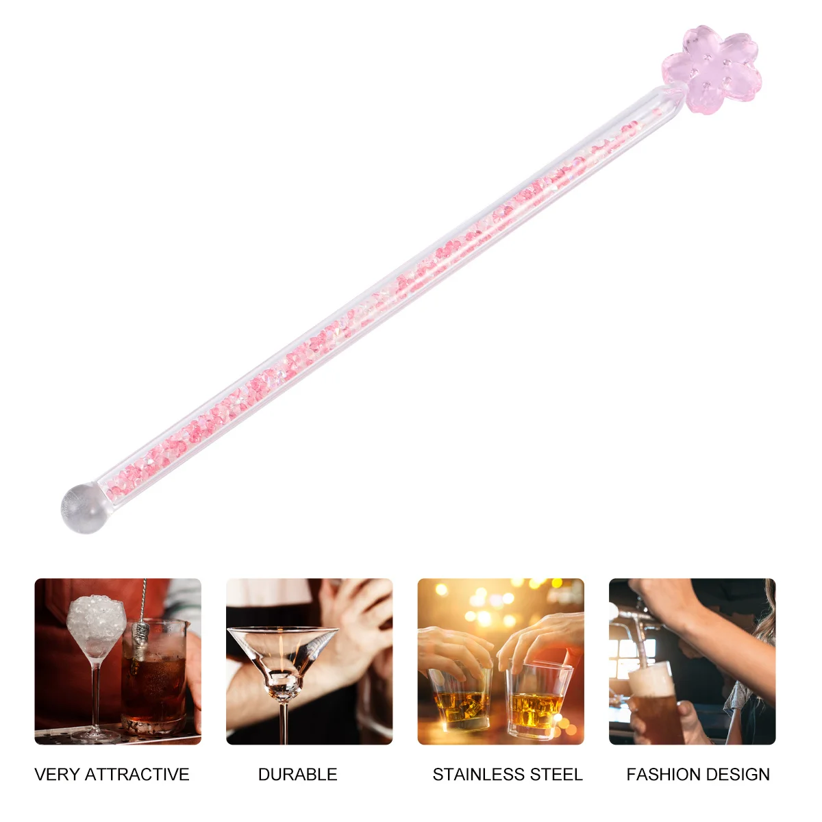 

Glass Stir Stick Hardened Clear Glass Rod for Cocktail Drink Mixing and Liquid Decantation