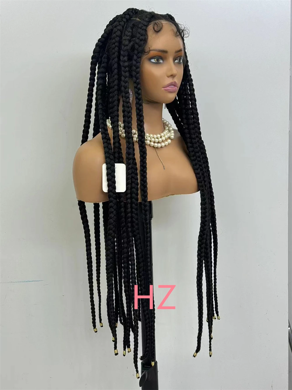 HZ Синтетические полные кружевные плетеные парики без узлов, твист-косички, парики для чернокожих женщин, прямой кружевной передний плетеный парик с