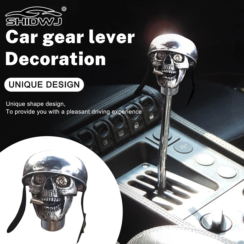 Skulls Soldier Grip-Handcrafted Gear Knob Sliver Devil Skulls Car Stick Shifter Handle Skeleton Style Automatic Transmissions