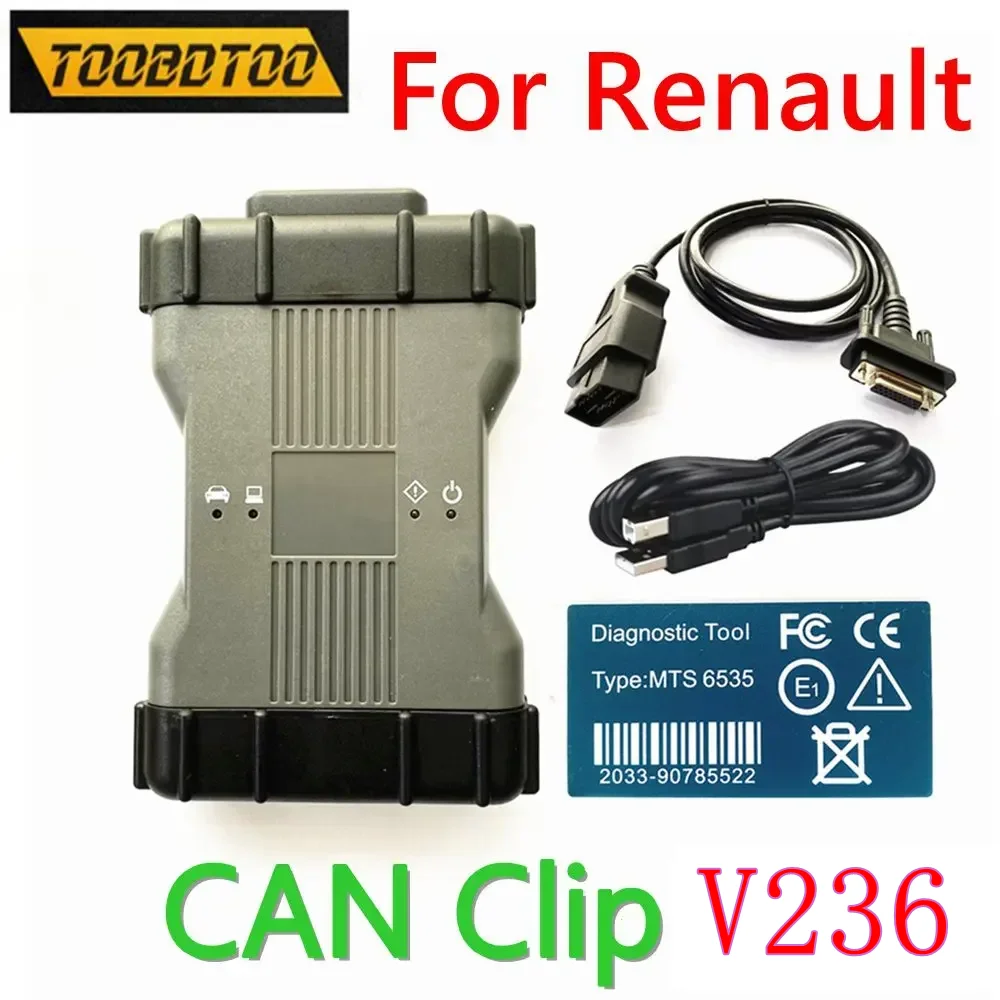 V236 NEW VCI For Renault Can Clip OBD2 Diagnosis Programming Interface Support Multi-Language Replace CanClip AN2135SC From 2005