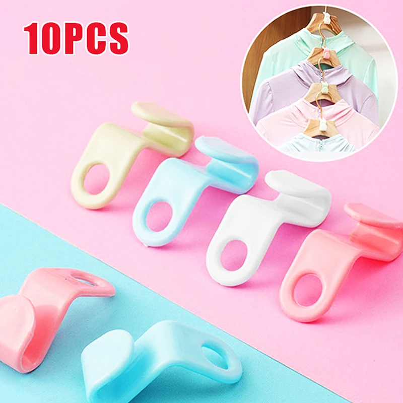 

10pcs New Clothes Hanger Connection Hook Home Clothes Hanger Link Buckle Thickened Plastic Stackable Clothes Hanger Link Hook