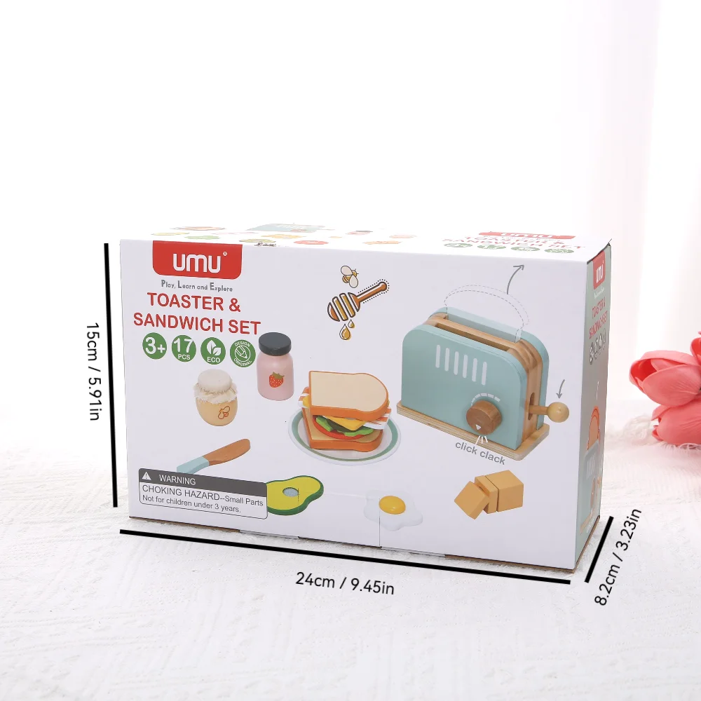 Macchina per il pane in legno, giocattolo, giochi di finzione, giochi di ruolo per l'apprendimento alimentare, giocattoli educativi precoci per i più piccoli, ragazze, ragazzi, regali per bambini